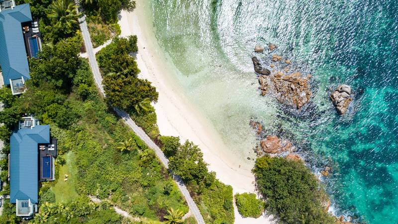 Raffles Seychelles Two Bedroom Beachfron Aerial