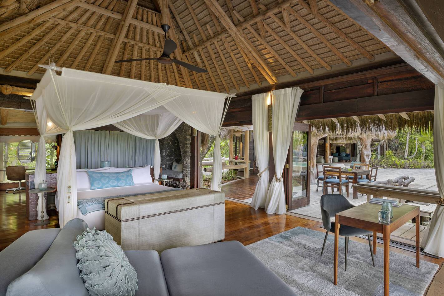 North Island Seychelles Beachfront Villa Master Bedroom