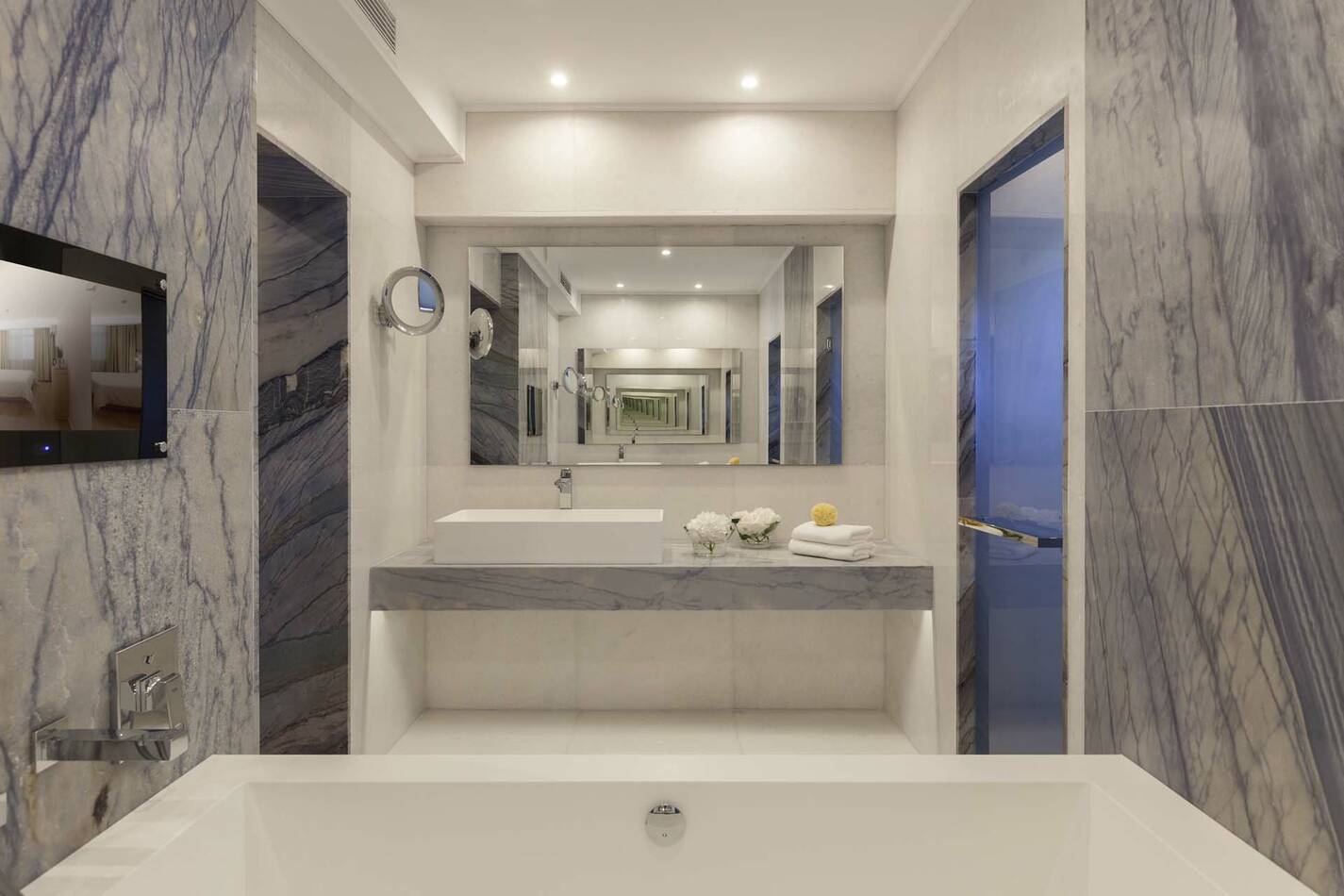 Elounda Mare Crete villa palace bathroom marbre