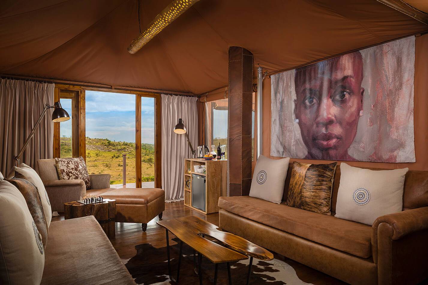 Mahali Mzuri Kenya Virgin Family Tent living room