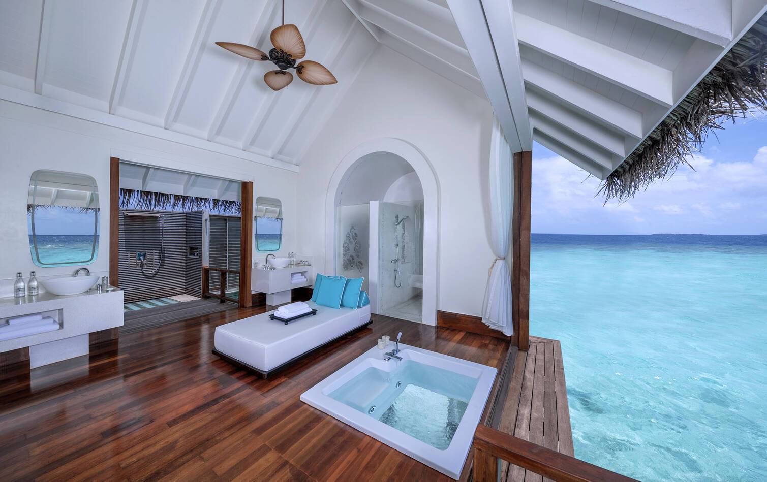Anantara Kihavah Resort Maldives Over water over water pool residence bathroom