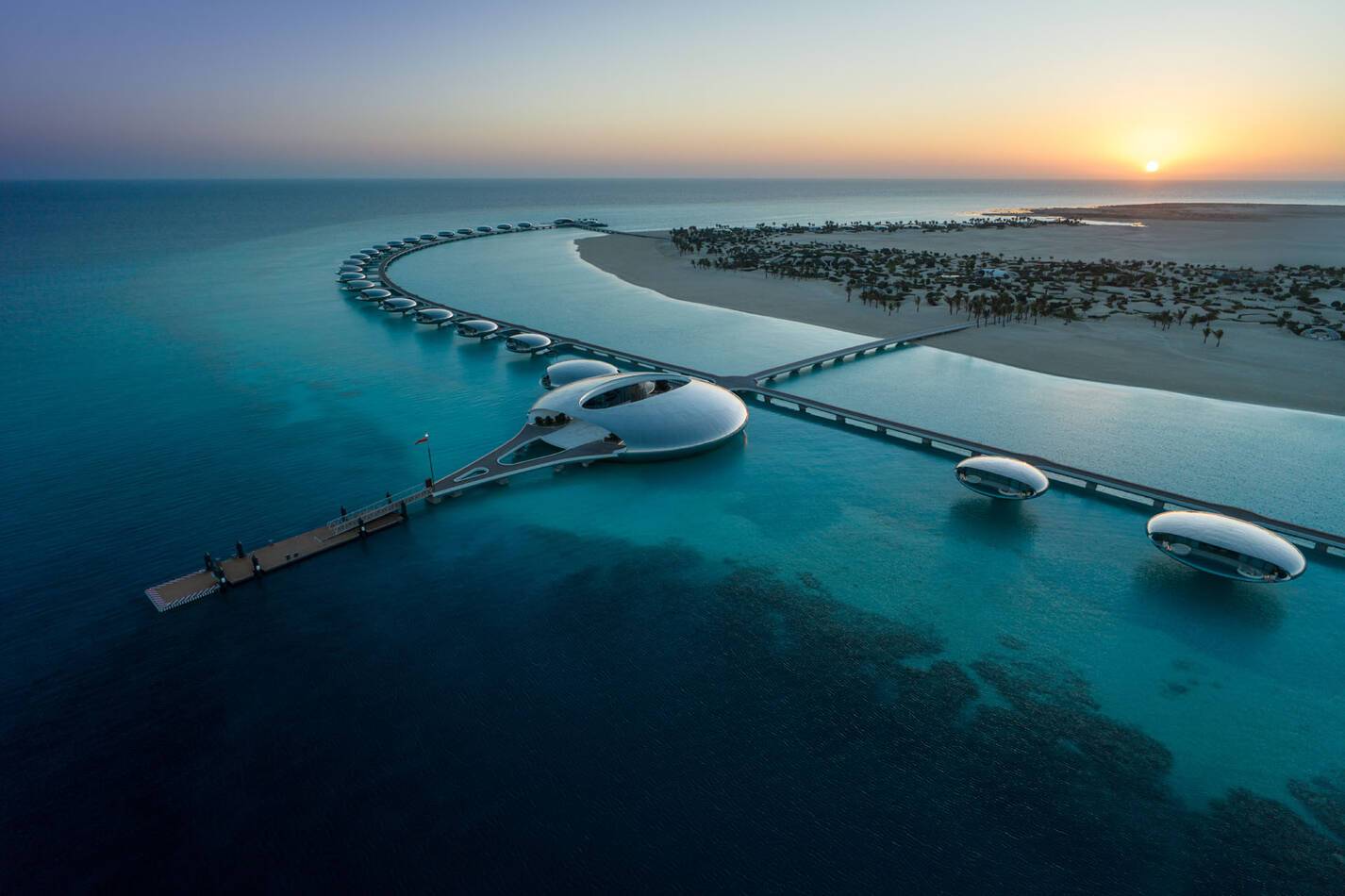 Shebara Arabie Saoudite Red Sea Vue Drone Coucher soleil