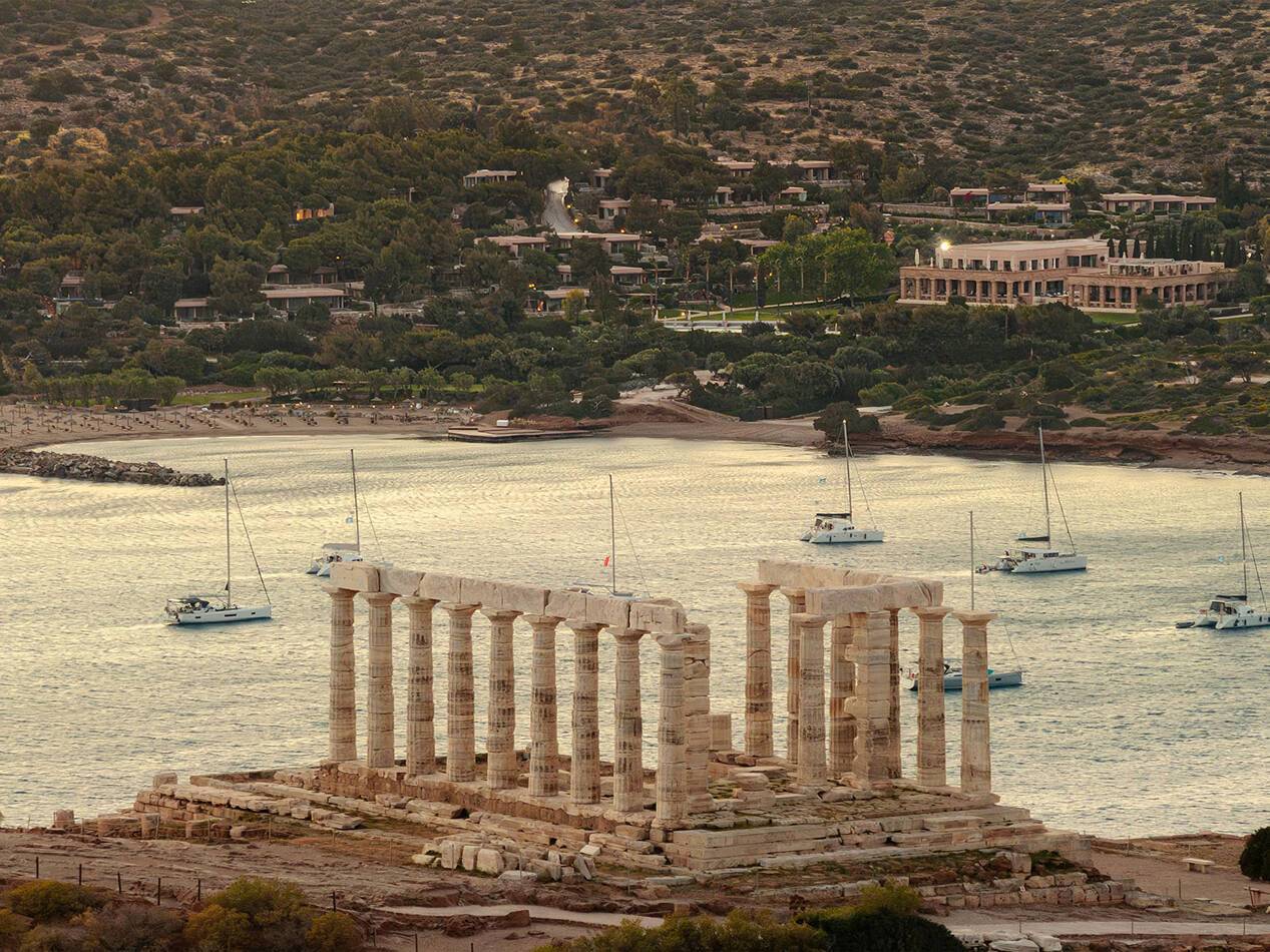 Cape Sounio Riviera Athenes Grece Vue Temple Poseidon