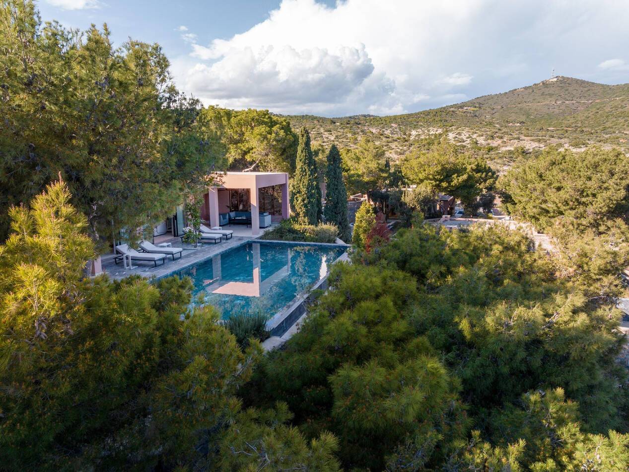 Cape Sounio Riviera Athenes Grece view from the room pine hill villa