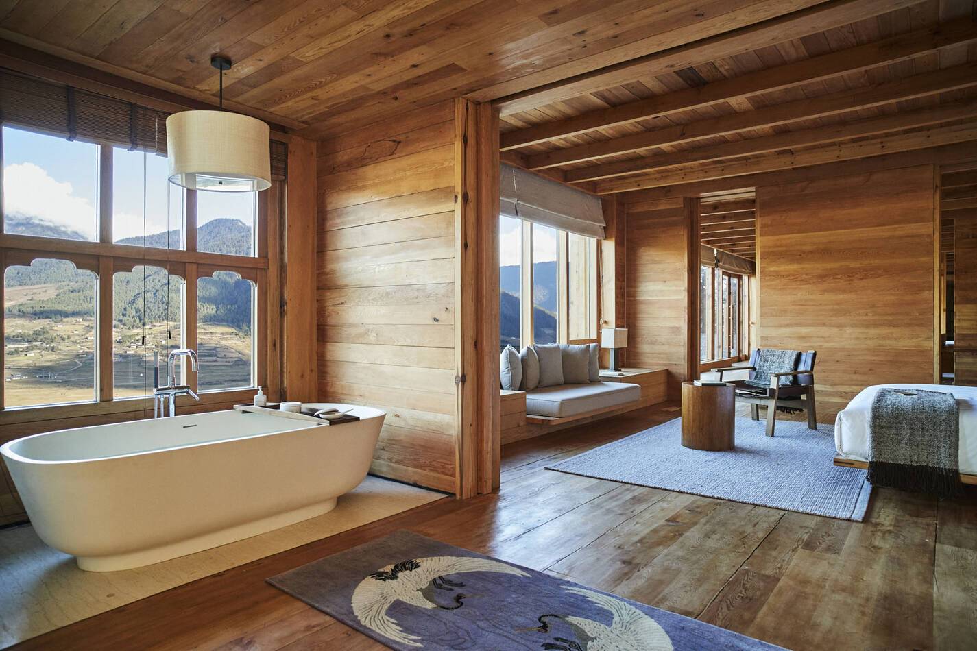 Six Senses Gangtey Bhoutan Two Bedroom Villa Bedroom Bathroom