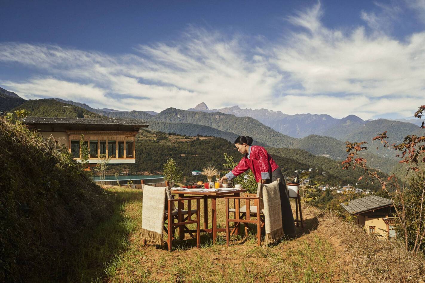 Six Senses Punakha Bhoutan Private Breakfast Setup